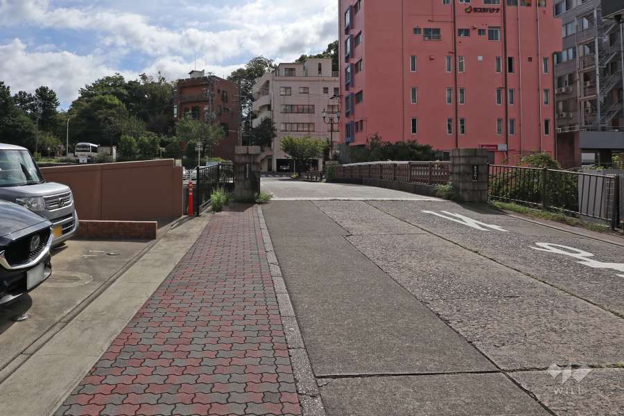 敷地南側の前面道路（西側から）