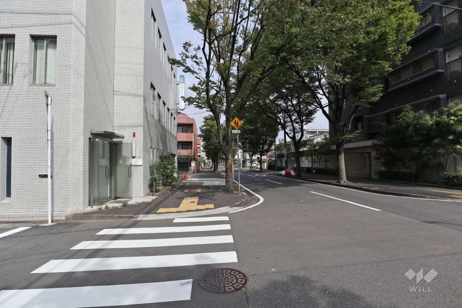 敷地西側の前面道路