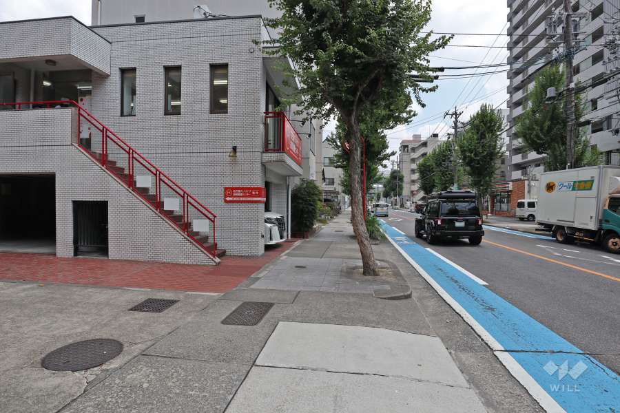 敷地南側の前面道路（西側から）