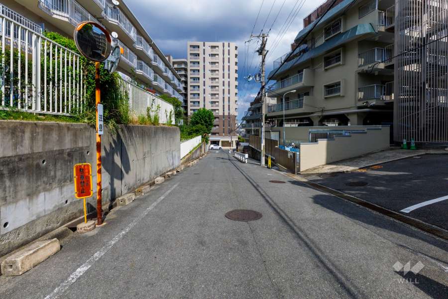 敷地北側の前面道路（西側から）
