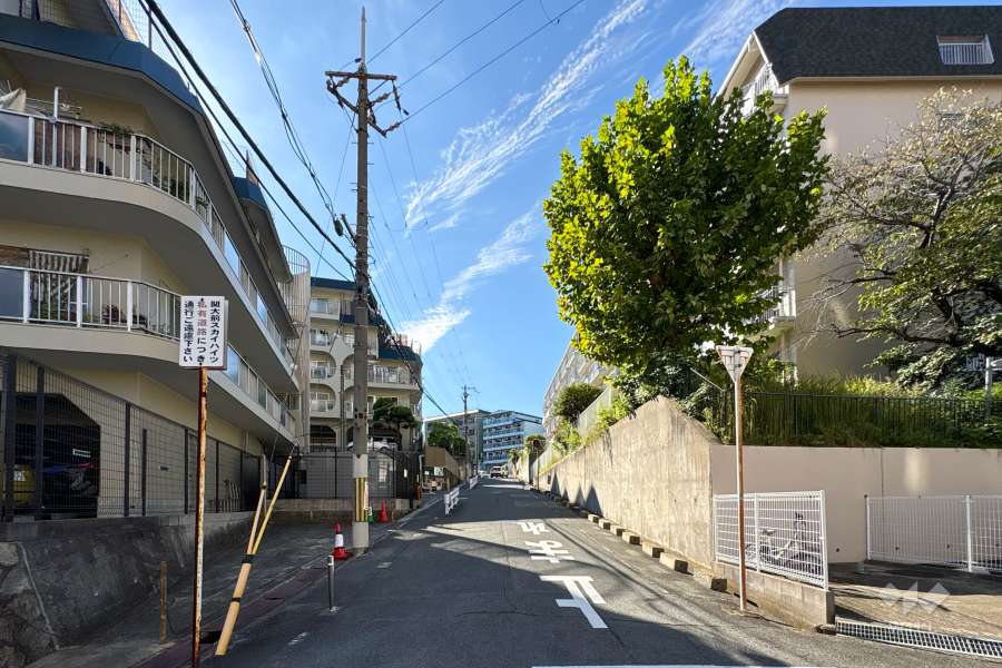 敷地南側の前面道路（東側から）