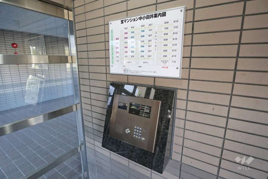 オートロックの操作盤、案内板