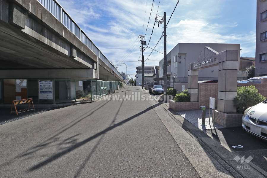 敷地北東側の前面道路(北西側から)