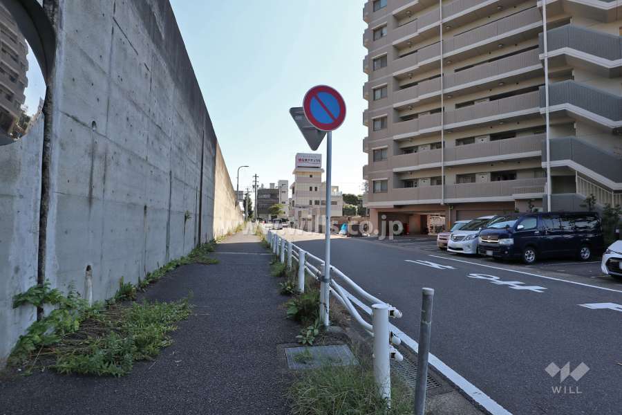 敷地北東側の前面道路(北西側から)