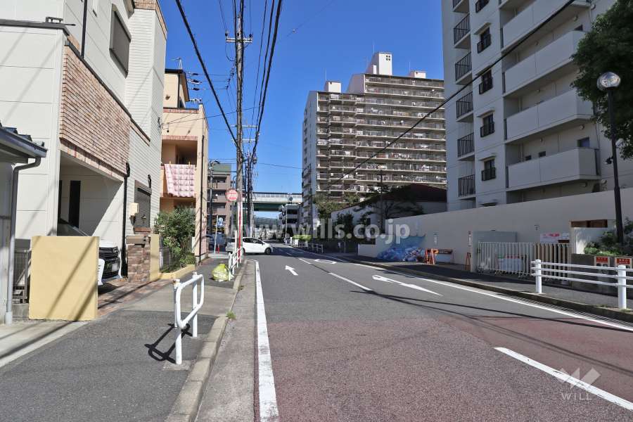 敷地西側の前面道路(南側から)