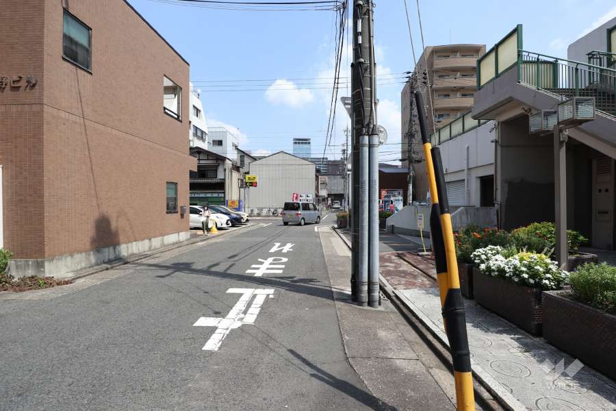 敷地北側の前面道路（西側から）