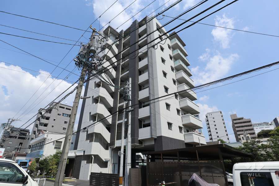 サンメゾン那古野eldoの外観（南西側から）