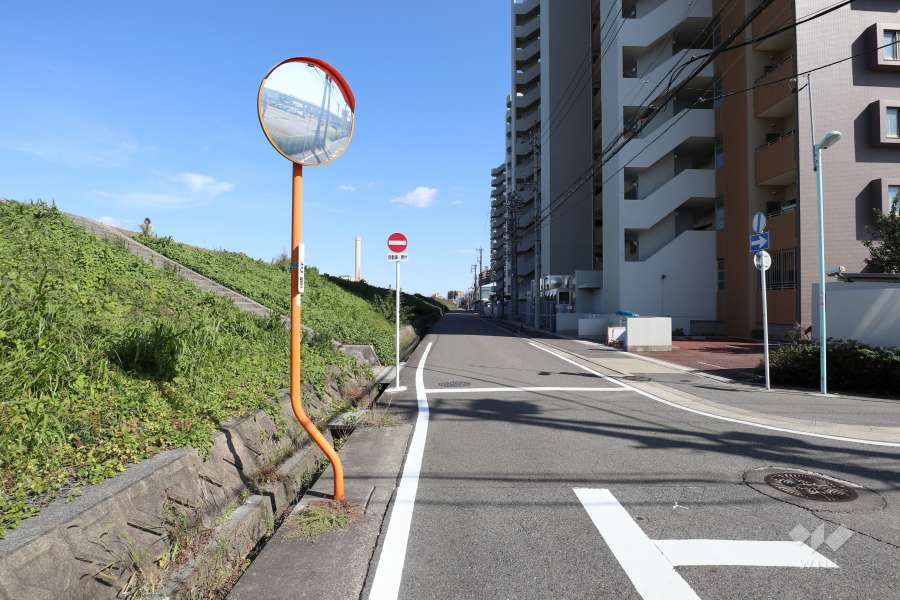 敷地北側の前面道路（西側から）