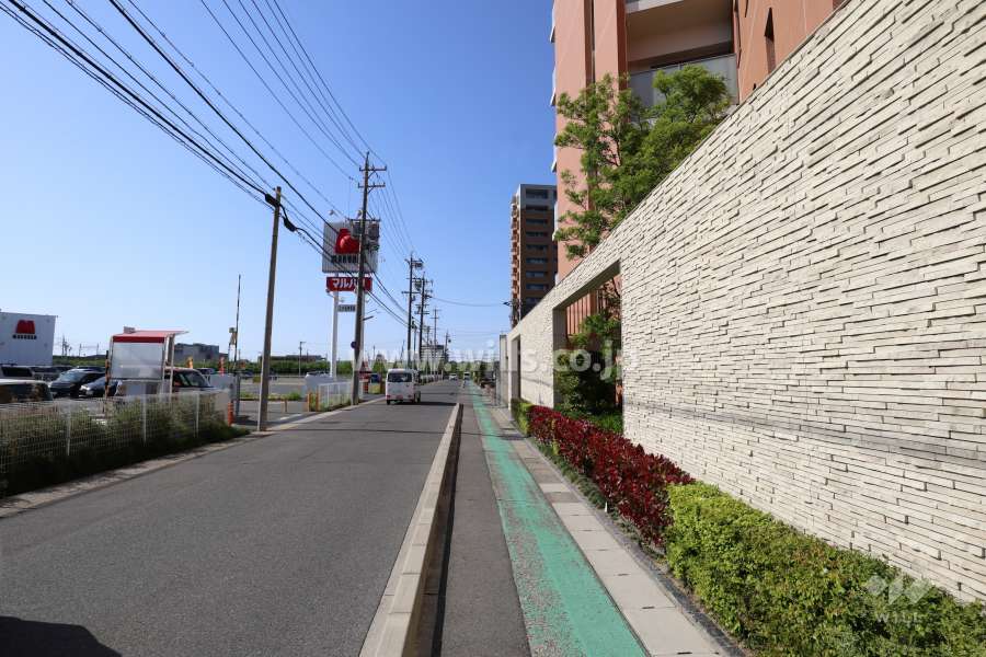 敷地西側の前面道路
