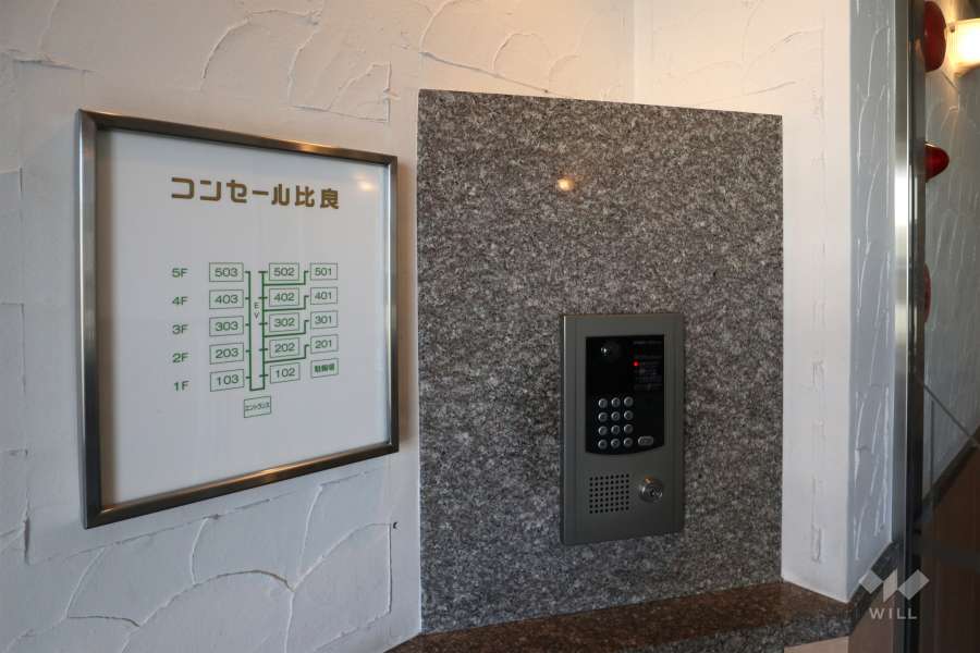 オートロックの操作盤、案内板