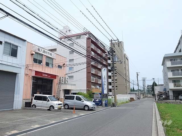 敷地南側の前面道路。区画の整った静かな住宅地です。