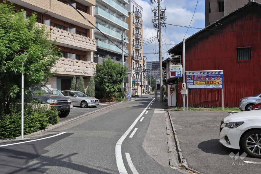 敷地東側の前面道路（南側から）