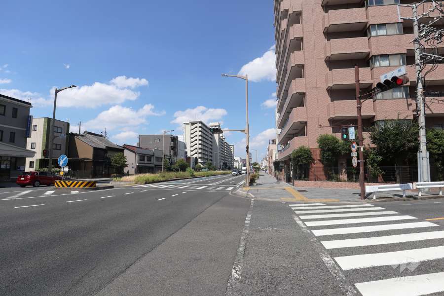敷地南側の前面道路（東側から）