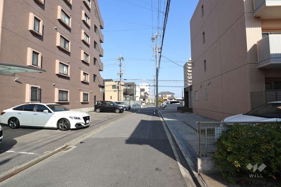 敷地東側の前面道路