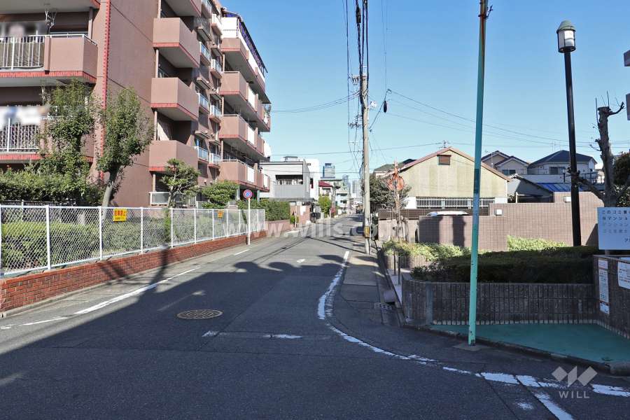 敷地東側の前面道路（南側から）