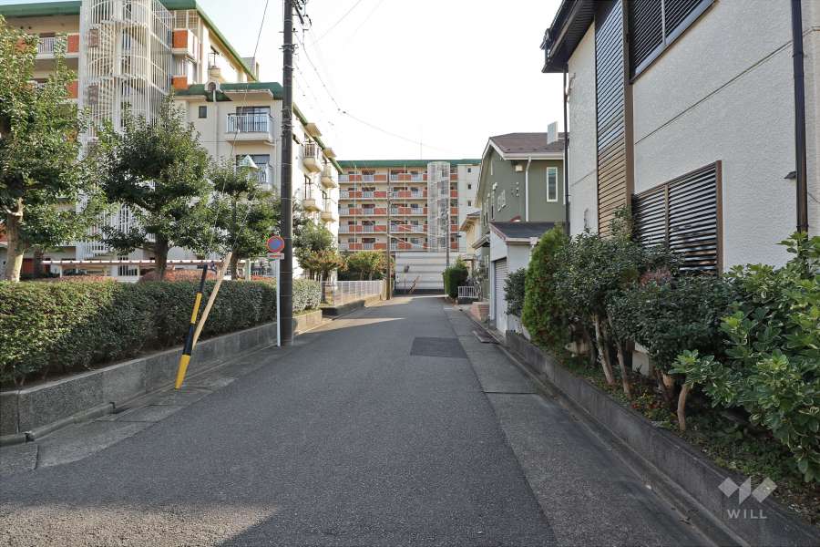 敷地北西側の前面道路（北側から）