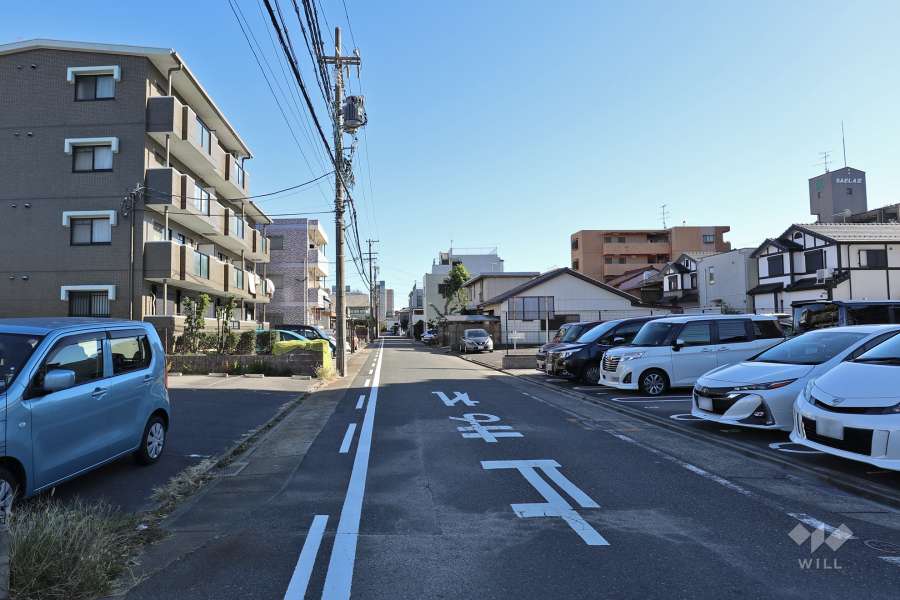 敷地北側の前面道路（西側から）