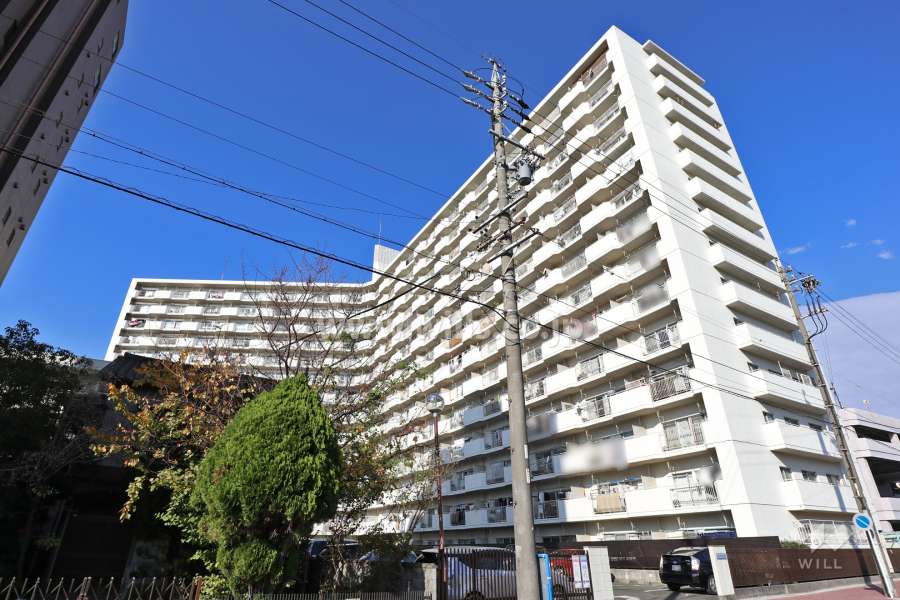 一光ハイツ山王A棟の外観（南東側から）
