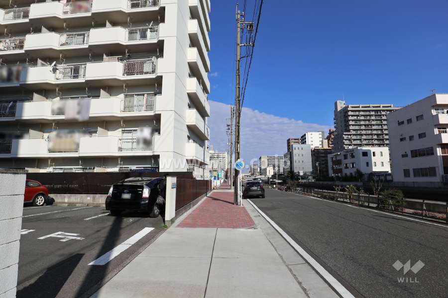 敷地東側の前面道路（南側から）