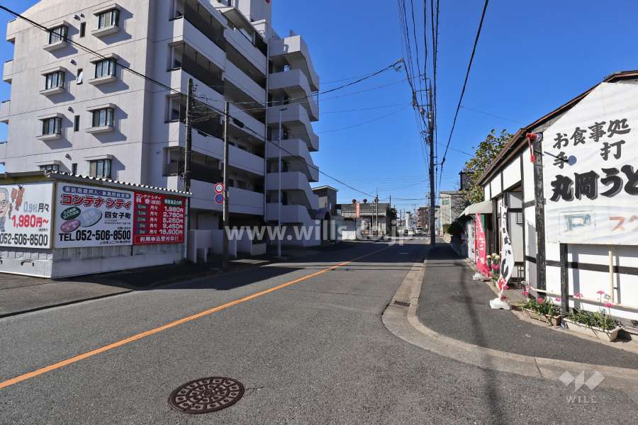 敷地北側の前面道路（東側から）