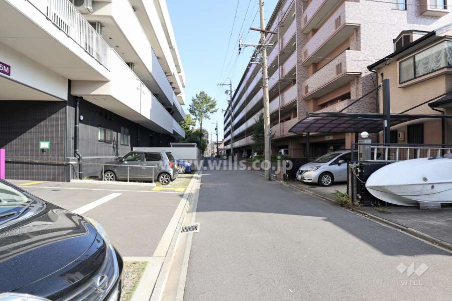 敷地北側の前面道路。