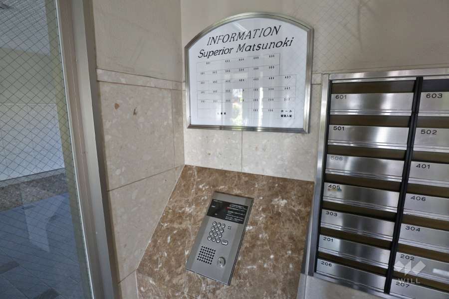 オートロックと案内板