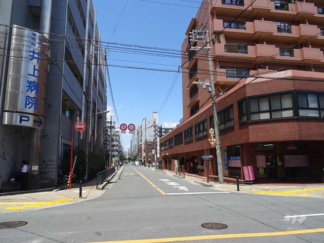 敷地西側の前面道路（南側から）