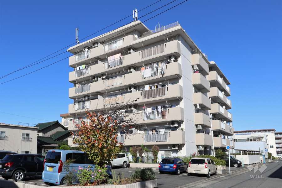 真栄マンション上脇の外観（南東側から）