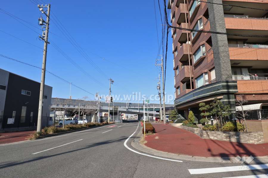 敷地西側の前面道路（南側から）