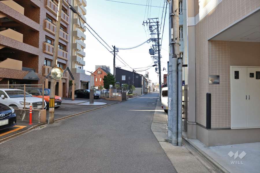 敷地北側の前面道路（東側から）