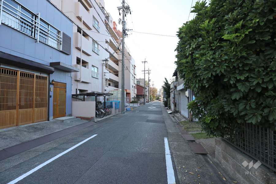 敷地北側の前面道路