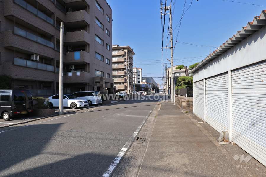 敷地東側の前面道路（南側から）