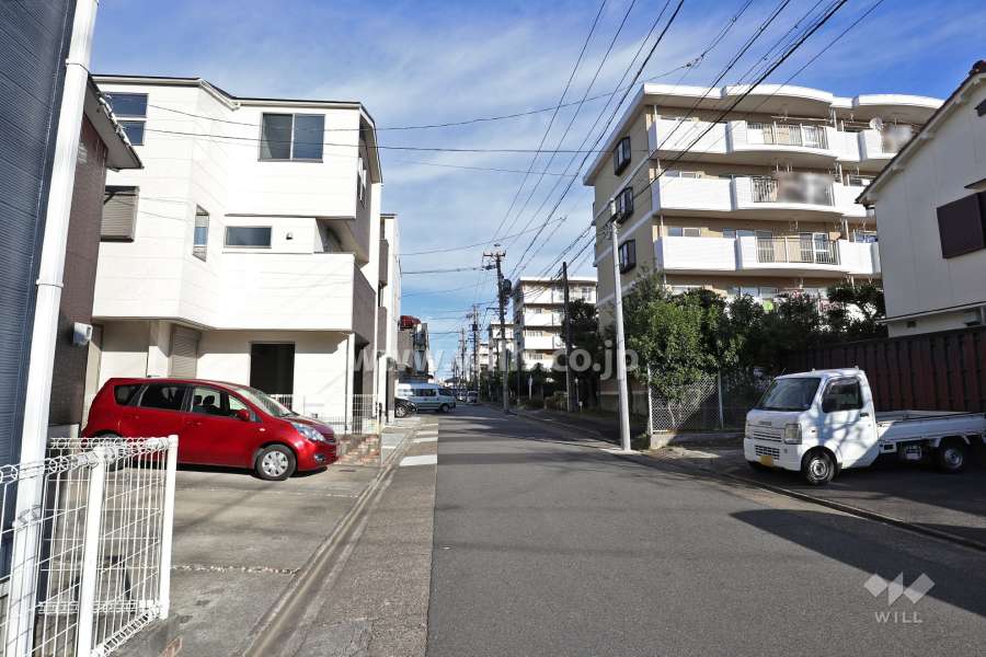 敷地西側の前面道路（南側から）