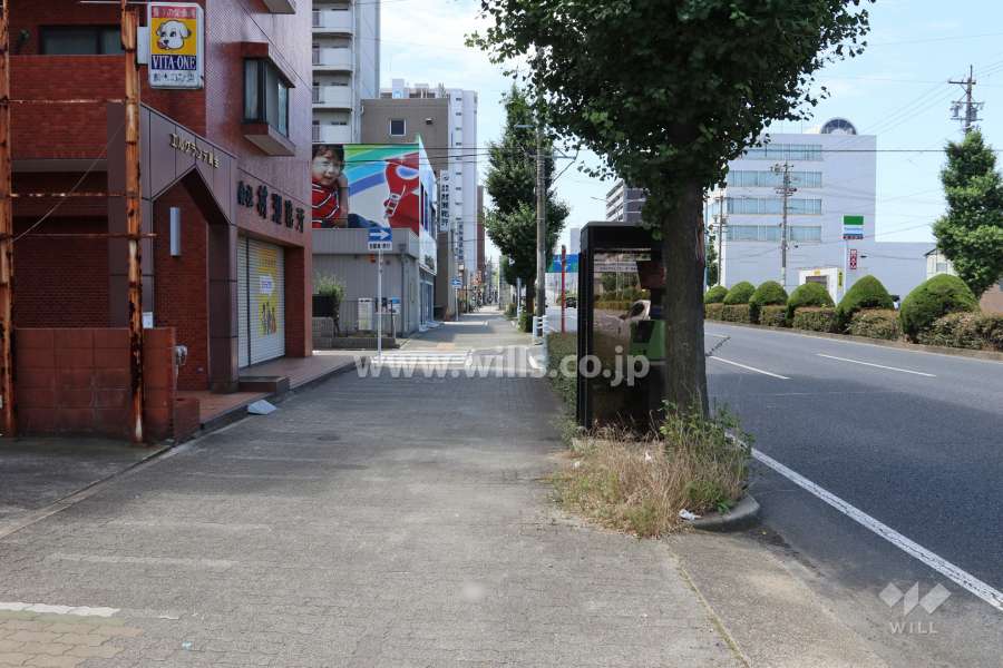 敷地西側の前面道路