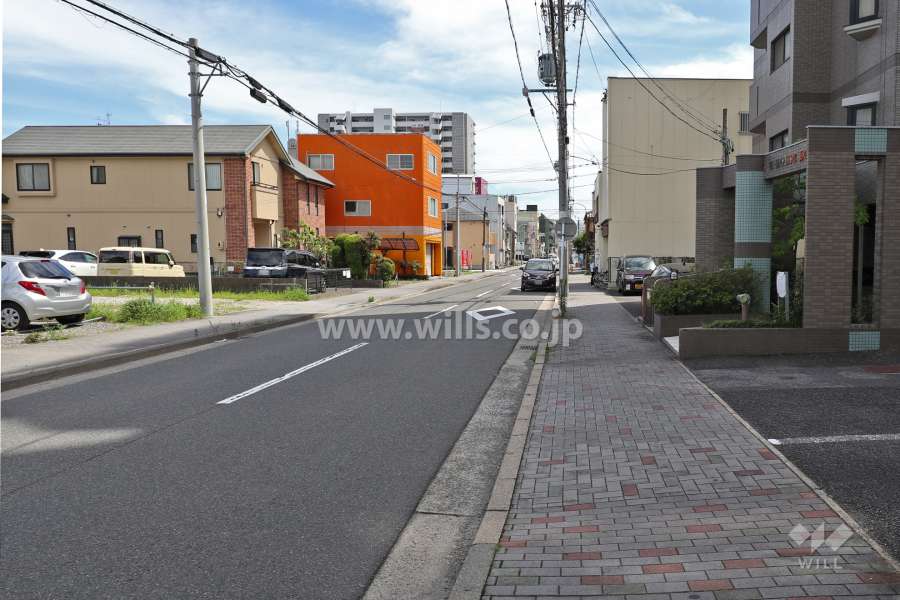 敷地東側の前面道路（北側から）