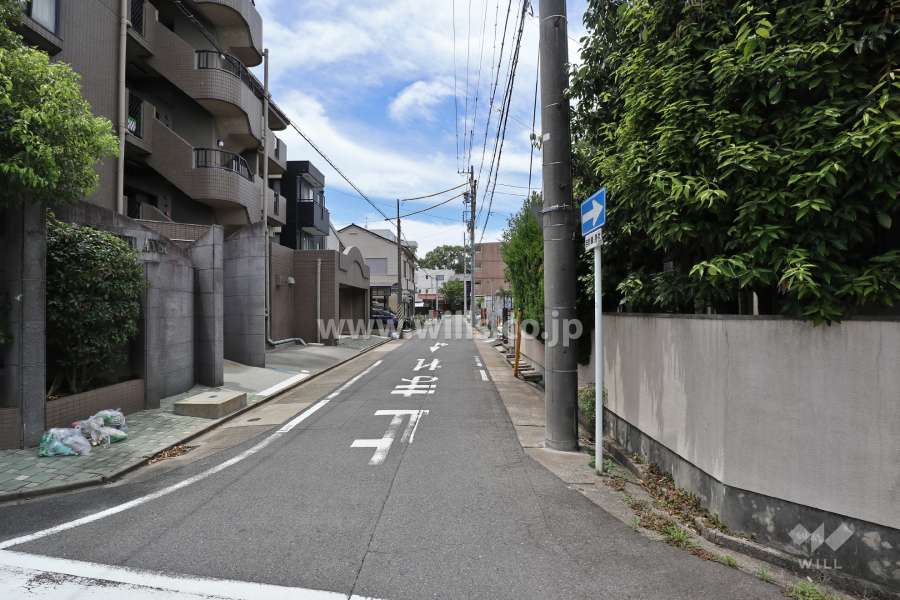 敷地北側の前面道路（東側から）