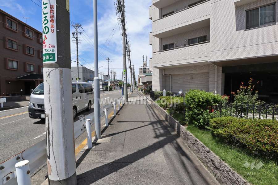 敷地西側は県道190号に面しています。