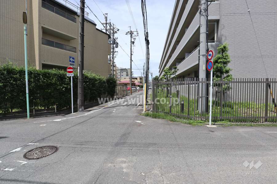 敷地北側の前面道路