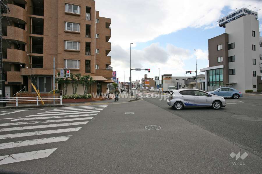 敷地西側の前面道路