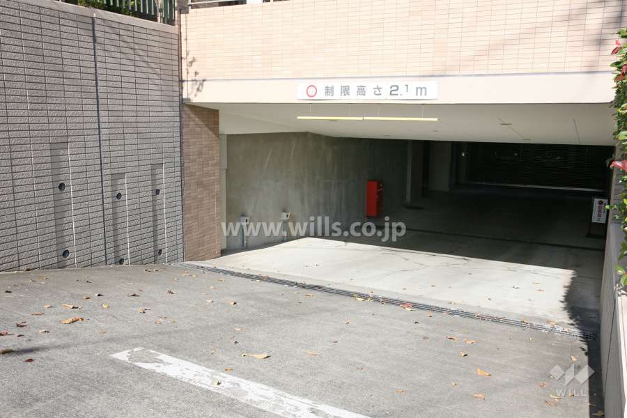 地階にある駐車場へのアプローチ(南側)