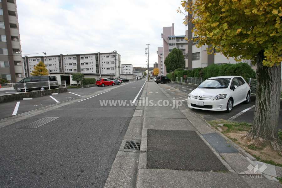 敷地東側の前面道路（北側から）