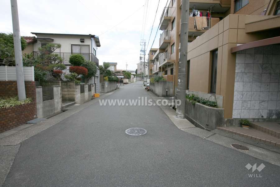 敷地西側の前面道路