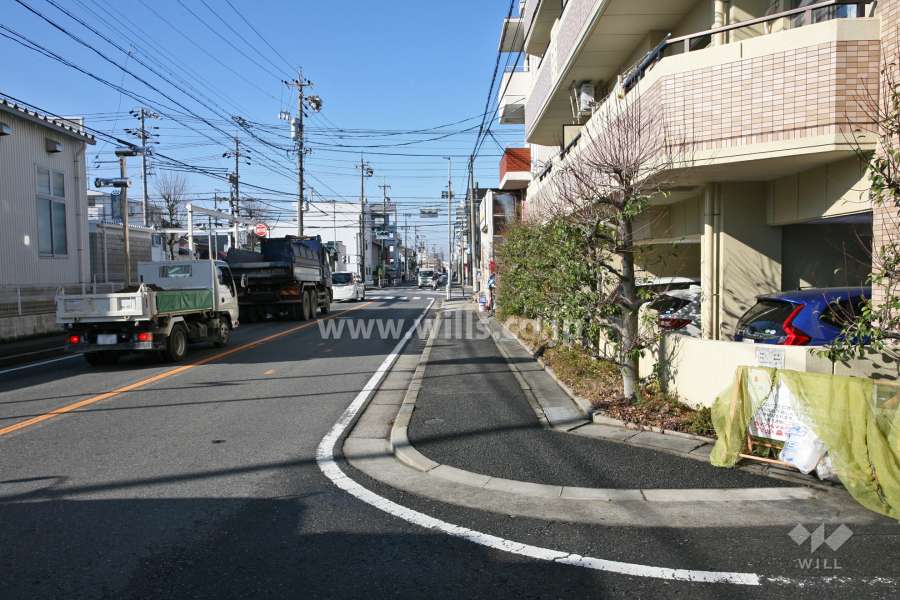 敷地南側の前面道路(東側から)