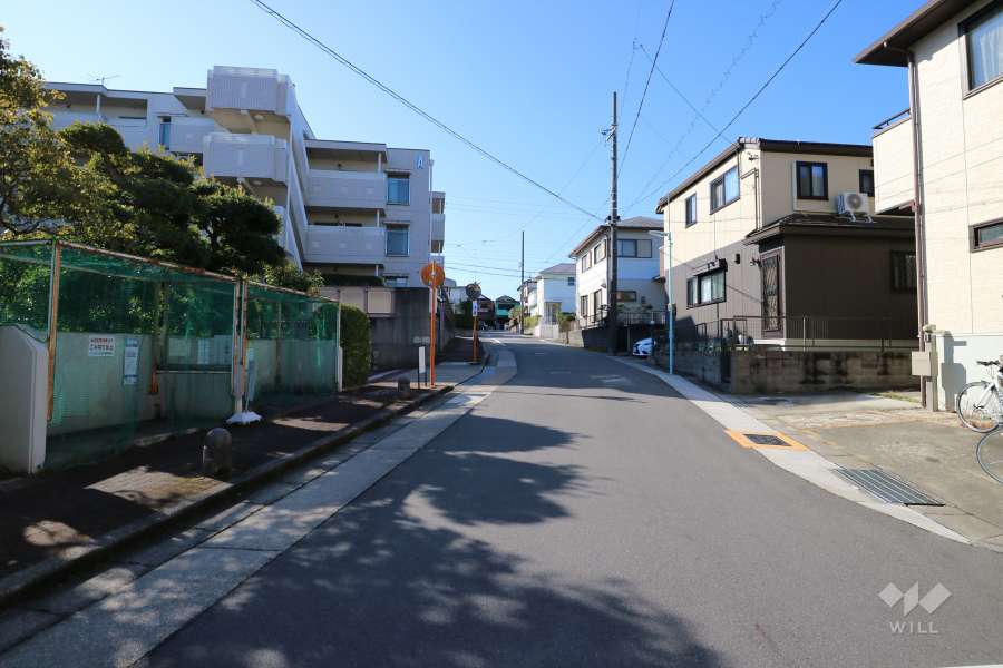 敷地北側の前面道路（北側から）