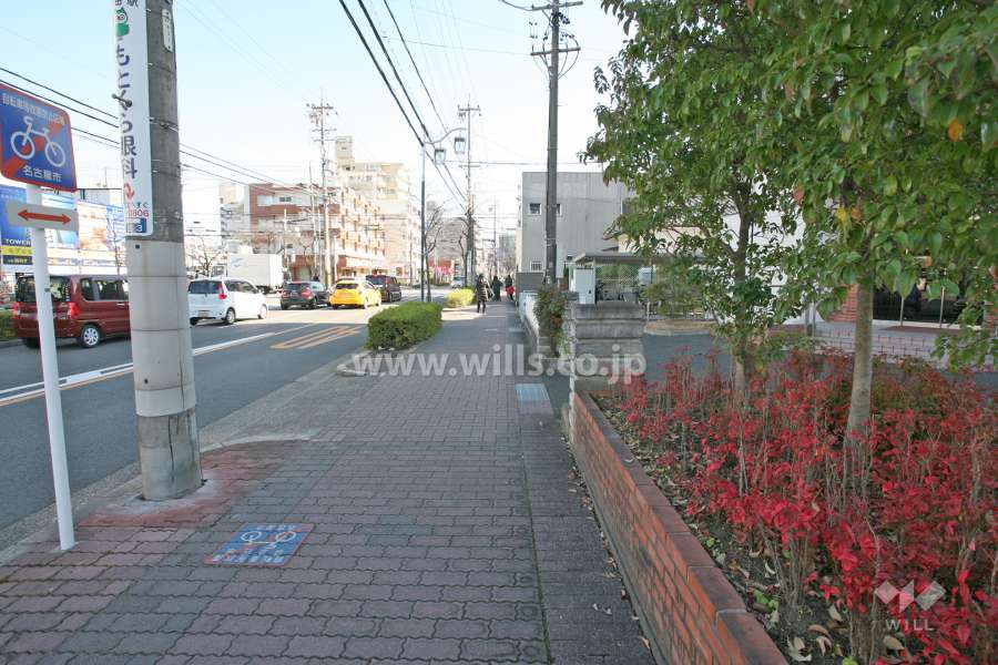 敷地北側の前面道路（西側から）
