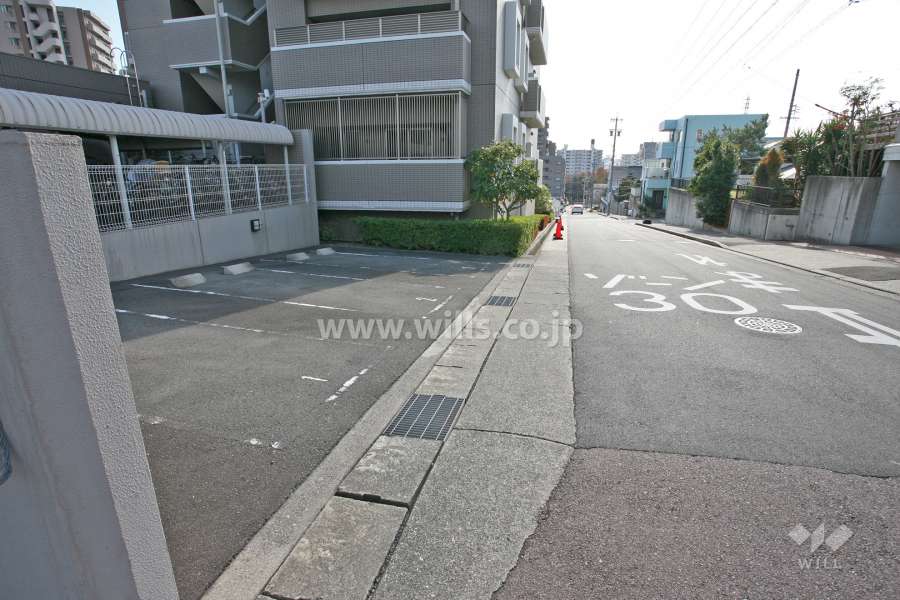 敷地西側の前面道路