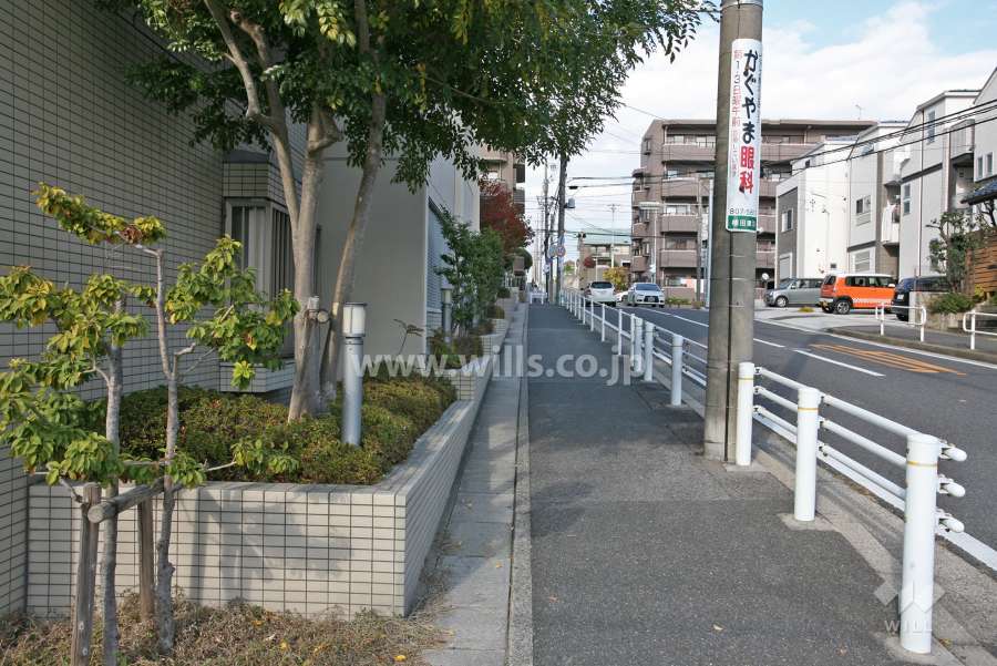 敷地東側の前面道路