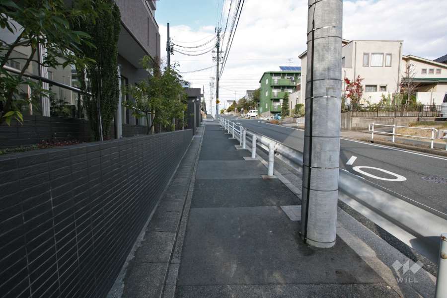 敷地東側の前面道路（南側から）