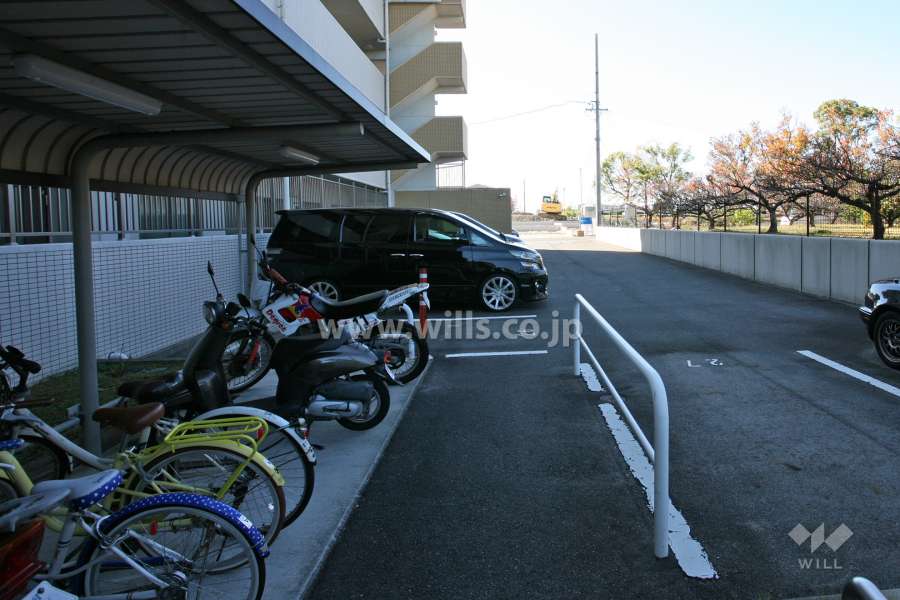 駐輪場と駐車場(屋外平面式)