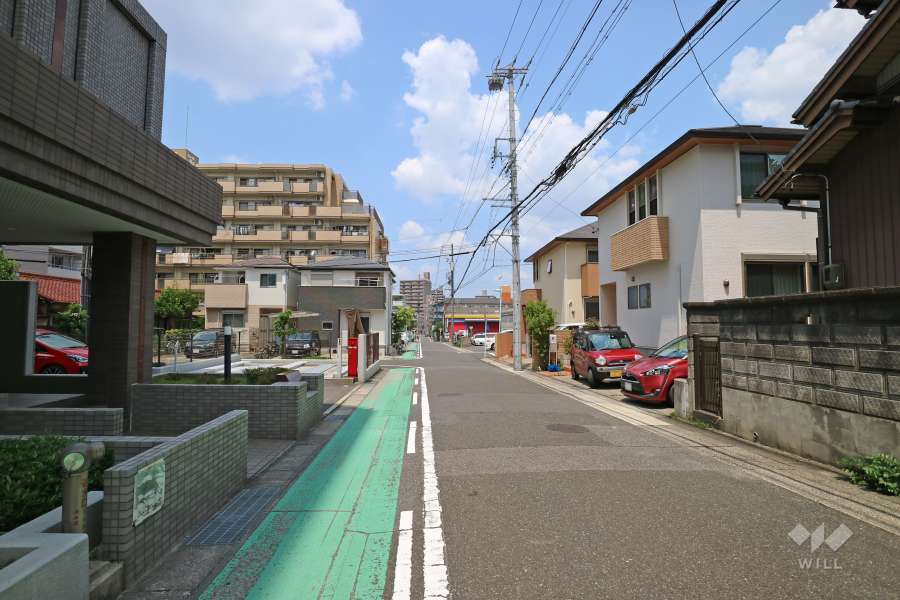 敷地東側の前面道路(南側から)